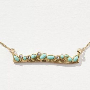 Metal and Stone Bar Necklace